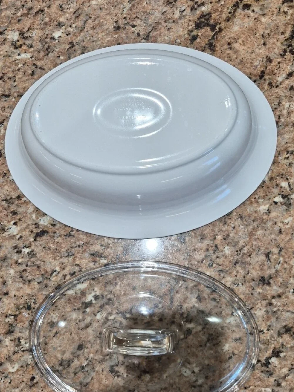 Corningware Elegant Floral Bowl White Covered Casserole with Clear Lid